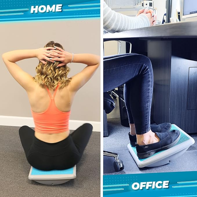 Professional Balance Board –Fascia Relase Tool- Multi-Functional Wobble & Slant Board with Anti-Slip Design, Acupressure Points for Core, Abs & Rehab Training – Fitness & Standing Desk Equipment – Supports Up to 440 lbs