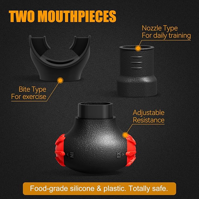Sonmol Breathing Exercise Device for Lungs with 5 Resistance Levels & 2 Detachable Mouthpieces | Lung Trainer for Natural Respiratory Therapy | Lung Exerciser Device & Breathing Exercise Device Peak