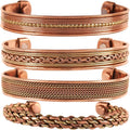 Touchstone copper bracelets | gift for men women |adjustable 100% pure solid real magnetic jewelry | handmade bracelet set combo | rope braided tibetan bangles.