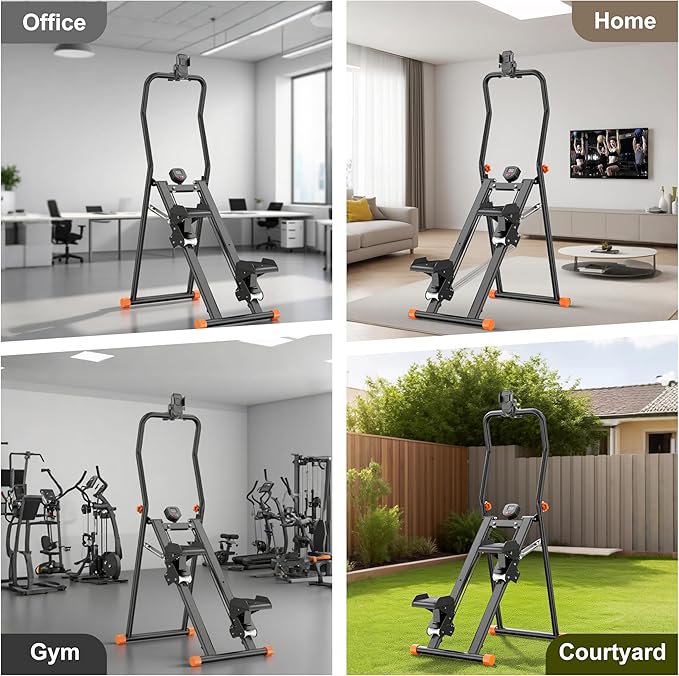 EPHESPORT Stair Stepper for Home Gym, 2.0 Stair Climber Machine with 3-Level Adjustable Resistance, Non-Slip Pedals, Digital Monitor & Phone Holder, Full-Body Cardio Workout Equipment for Women & Men