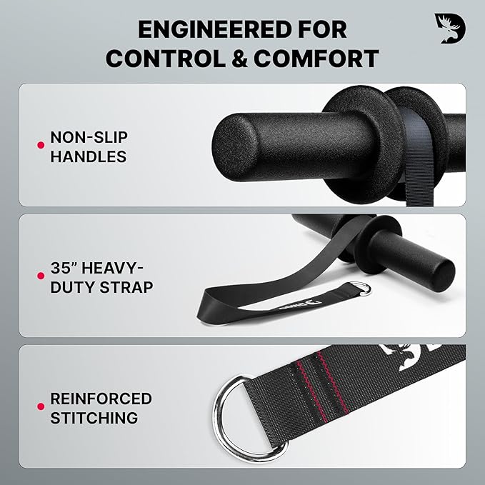 DMoose Fitness Forearm Strengthener & Wrist Roller - 2 in 1 Arm Exerciser with Non-Slip Premium Grip, Durable Nylon Rope - Helps with Elbow Tendonitis, Wrist Recovery & Strength Training