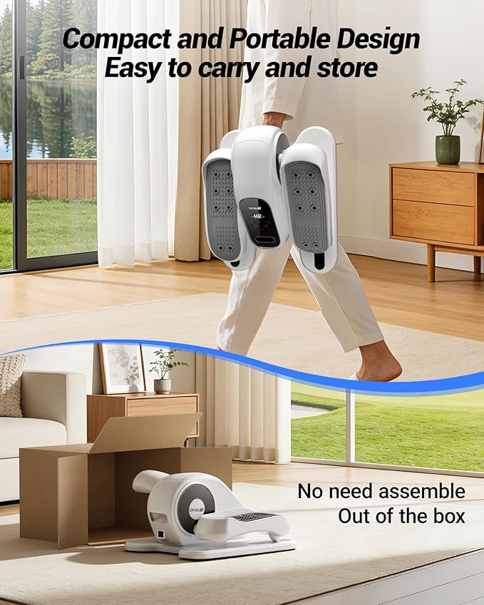 Under Desk Elliptical Machine, Electric Leg Exerciser for Seniors, Quiet & Portable Electric Seated Eclipse Exercise Training Machine with Remote, 12 Speeds & Mute Function, Manual & Auto Mode