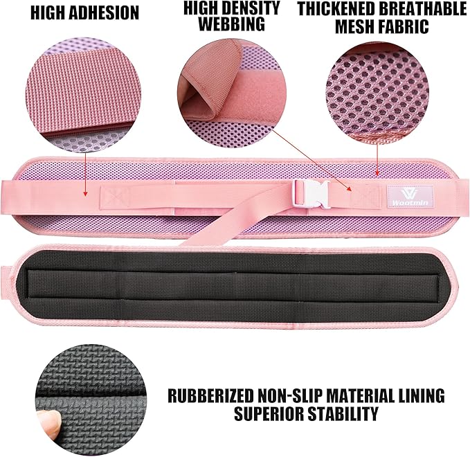 Hip Thrust Belt, Fully Upgraded Hip Thrust Belt for Dumbbells, More Comfortable Hip Thrust Belt, Home Gym Hip Thrust Belt with Wider and Longer Anti-Slip Pads.