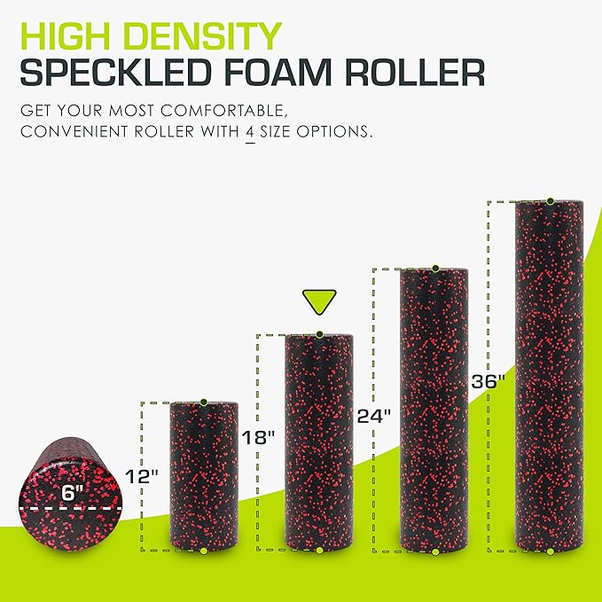 ProsourceFit High Density Foam Rollers Long, Firm Full Body Athletic Massage Tool for Back Stretching, Yoga, Pilates, Post Workout Muscle Recuperation