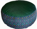 Meditation Cushion Zafu Pillow - Buckwheat and Kapok Fill - Ikat Diamond Purple