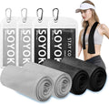 4 Packs Cooling Towels, 40" x 12" Microfiber Cooling Towels for Neck and Face, Soft Breathable for Working Out with Waterproof Bag & Carabiner, Suit for Running, Yoga, Climb, Travel