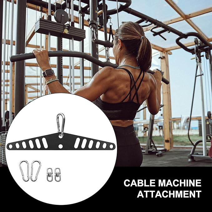 Cable Machine Attachment - Heavy Duty Pulley System Plate, Hole Connector Fitness Equipment, Strength Training Cable Link | Door Wall Gym Workout for Door Wall Gym Workout