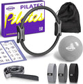 ROSAPOAR Pilates Essentials Kit for Women, Pilates Ring Set - 14" Magic Circle with Yoga Ball & Resistance Bands – Pilates Kit for Home Workouts, Toning & Core Sculpting Pilates Equipment