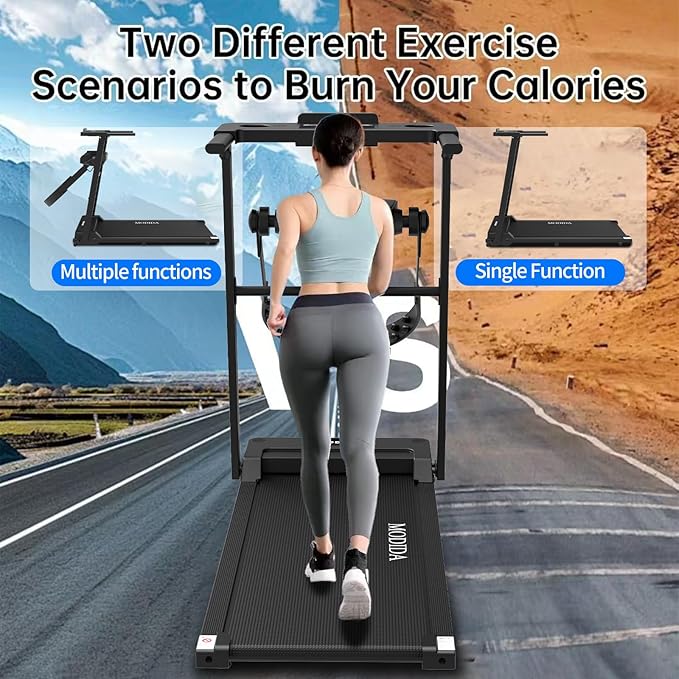 3 in 1 Walking Pad Treadmill with Handle | 1.5HP Under Desk Treadmill for Home Office | Foldable Compact Walking Jogging Running Machine | 220LBS Capacity, ≤45dB Quiet Treadmill
