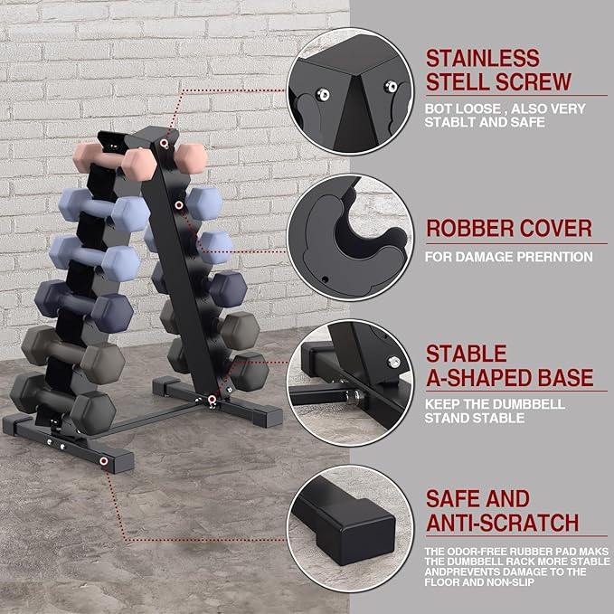 Dumbbell Rack Compact Weight Rack for Dumbbell, Kettlebell, Barbell, Heavy Duty Weight Storage Organizer