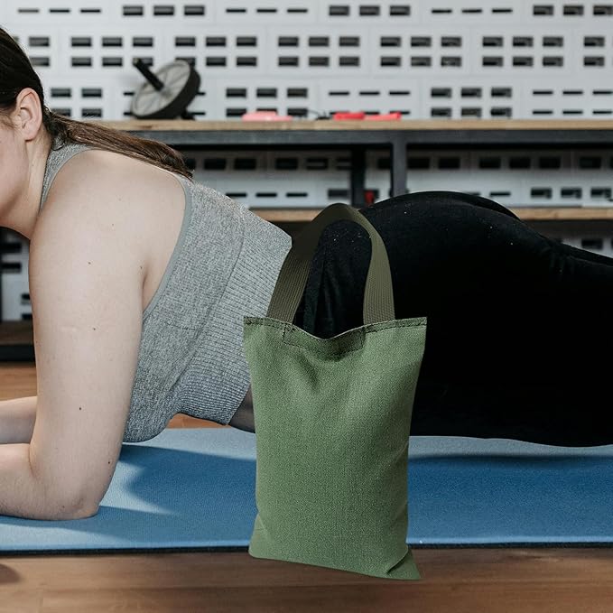 TEHAUX Weighted Yoga Sandbag Canvas Empty Bag with Handle 2kg for Fitness Training Exercise and Dance Leg Stretching Equipment