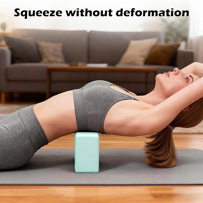 Leikefitness Yoga Blocks 2 Pack,Lightweight-High Density Eva Foam Soft Non-Slip for Yoga, Pilates, Meditation 9"×6"×3"