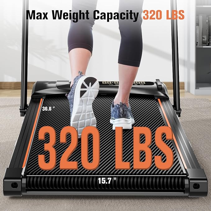 Foldable Treadmills for Home, Quiet Treadmill with 10% Incline, Walking Pad Treadmill with Desk, 350lbs Weight Capacity Walking or Running for Home Office
