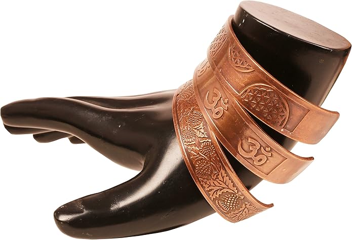 Touchstone copper bracelets | gift for men women |adjustable 100% pure solid real magnetic jewelry | handmade bracelet set combo | rope braided tibetan bangles.