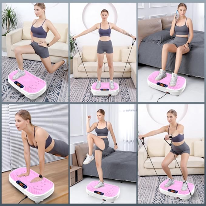Vibration Plate Exercise Machine,Vibrating Plate for Lymphatic Drainage,Shake Plate for Weight Loss,Full Body Vibration Platform Machines for Women Men Exercise