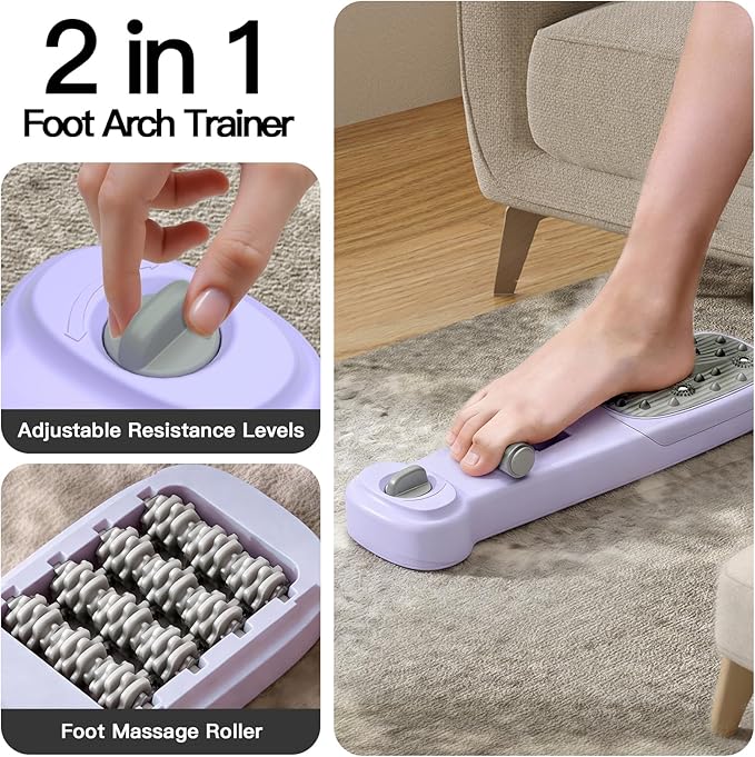 Foot Arch Trainer with Adjustable Resistance, Plantar Fasciitis Relief & Arch Support Strength, for Flat Feet, Foot Arch Exercise for Adults & Seniors