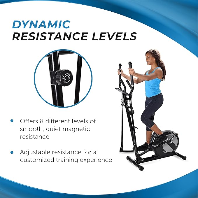 Stamina Elliptical Training Machine with Smart Workout App - Compact Standing Elliptical Machine for Home Workout - Up to 250 lbs Weight Capacity