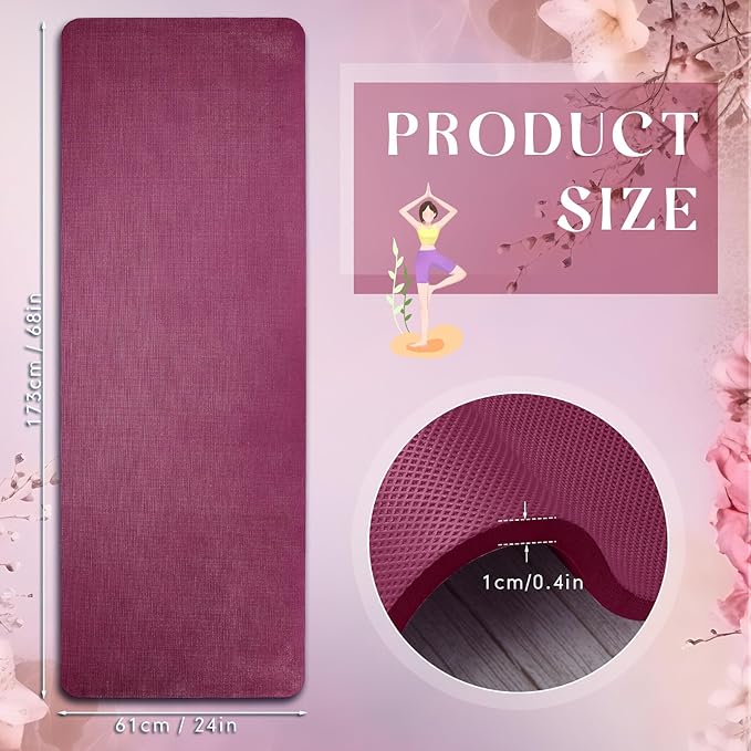 Timgle 6 Pcs 10mm Thick Yoga Mat Bulk, 68 x 24 Inches, Anti-slip Tear-resistant Exercise Mat Adult Kids Gym Mats for Fitness, Stretching, Workout and Studio, Outdoor Yoga, Pilates