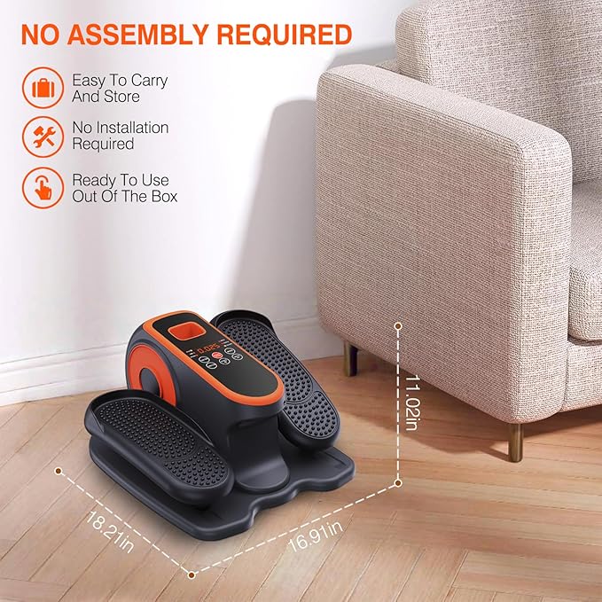 Under Desk Elliptical Machine, Electric Leg Exerciser While Sitting for Seniors, Quiet Portable Elliptical Machine with 12 Adjustable Speeds, Seated Pedal Exerciser with Remote Control