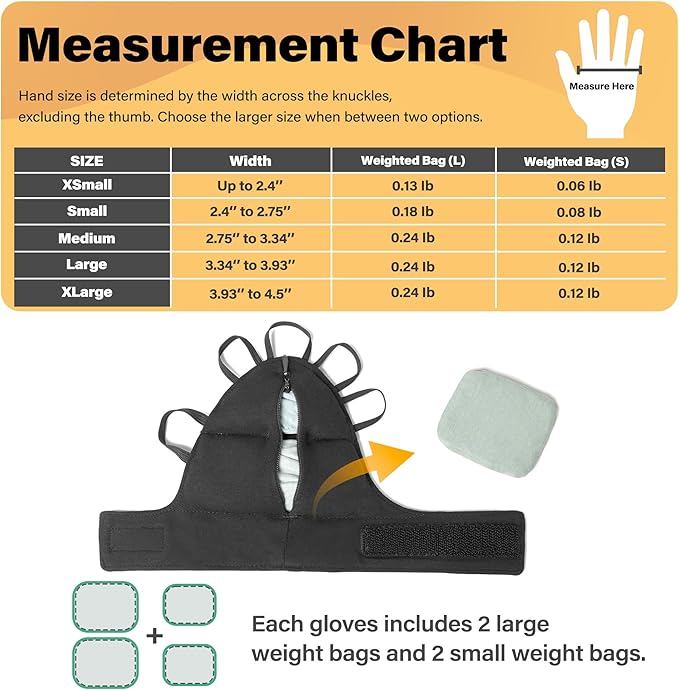 Weighted Gloves for Tremors, Wrist Weights for Hand Tremors and Parkinsons Patients, Steady Hand Adjustable Weighted Gloves (Patent Pending)