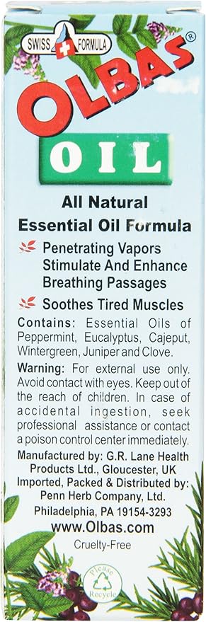 Olbas Oil Aromatherapy Inhalant and Aromatic Massage Oil, 0.95 Fl Oz