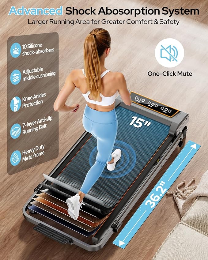 Walking Pad Treadmill with 12% Incline & Handle Bar Height Adjustable, One-click MUTE Walking Pad with Incline 3 Level, 3.5HP Foldable Walking Pad Treadmills for Home Office Small 350lbs, Remote & APP