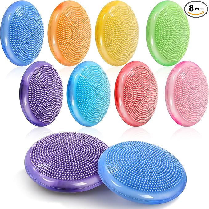 8 Pcs Wobble Cushion with Cloud Design Wiggle Seat for Sensory Kids Flexible Sensory Seating Balance Disc for Classroom Elementary Office Home