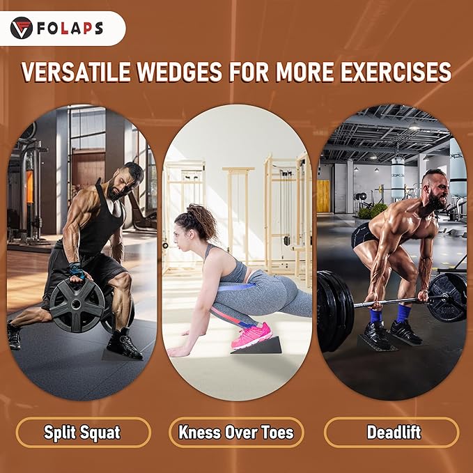 Squat Wedge Block with Guide for Heel Elevated Squat Weightlifting Slant Board for Squats with Carry Bag to Improve Mobility Balance and Strength Performance