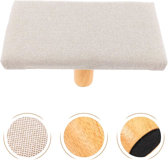 Seiza Meditation Bench with Cushion, Medium Size Ergonomic Wooden Stool for Prayer and Zen Sitting, Beige Travel Meditation Seat for Adults Over 150cm