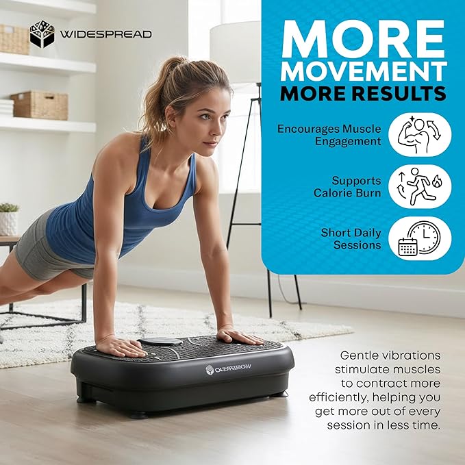 Vibration Plate Exercise Machine, Full Body Shaker Workout Vibrate Stand Shake Board Gym for Fat Burner and Weight Loss