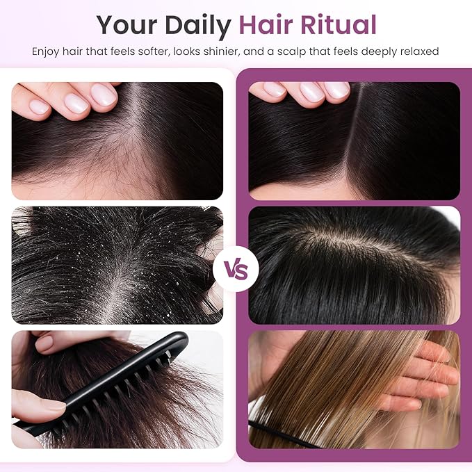 6-in-1 Rechargeable Scalp Massager Oil Applicator, Nano Mist, Electric Scalp Vibration Brush for Home Spa, Effortless Detangling & Relaxation Head Massage Tool for All Hair Types
