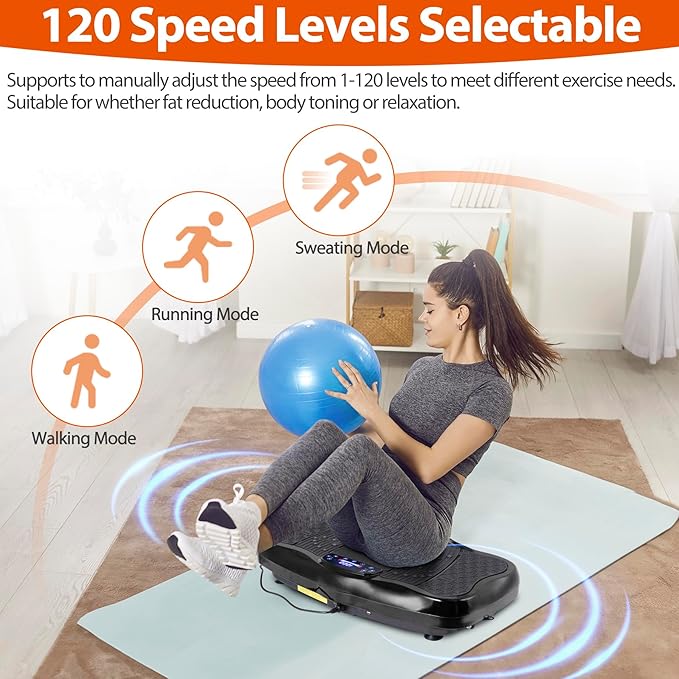 Vibration Plate Exercise Machine, Shaking Whole Body Workout Vibration Platform Lymphatic Drainage, Power Waver Vibrate Stand Machine for Home Fitness Weight Loss