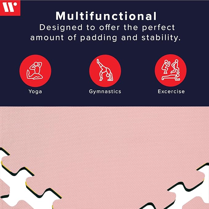 We Sell Mats 3/8" Thick Multipurpose EVA Foam Exercise Floor Mat, Interlocking Tiles, Anti-Fatigue for Home or Gym