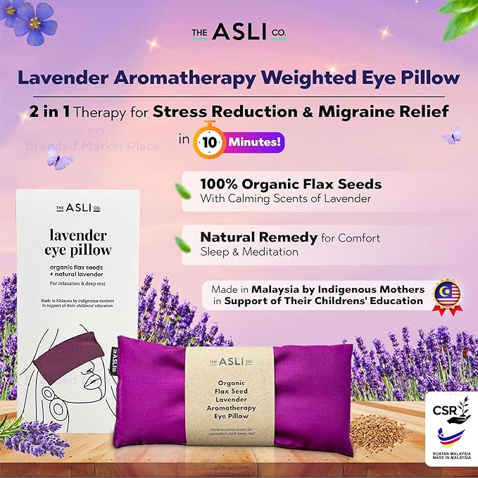 The Asli Co. [7 Packs] 2 in 1 Hot & Cool Therapy Handmade Eye Pillow (Charcoal Grey) Filled with 100% Natural Organic Flax Seeds & Lavender - Soothing and Calming Scent for Relaxation & Deep Sleep