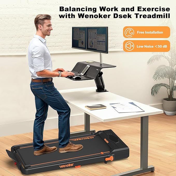 Walking Pad Treadmill, Under Desk Treadmill, Portable Treadmill for Home Office, Compact Quiet Desk Treadmill, Jogging Running Machine with Remote Control & LED Display, Installation Free