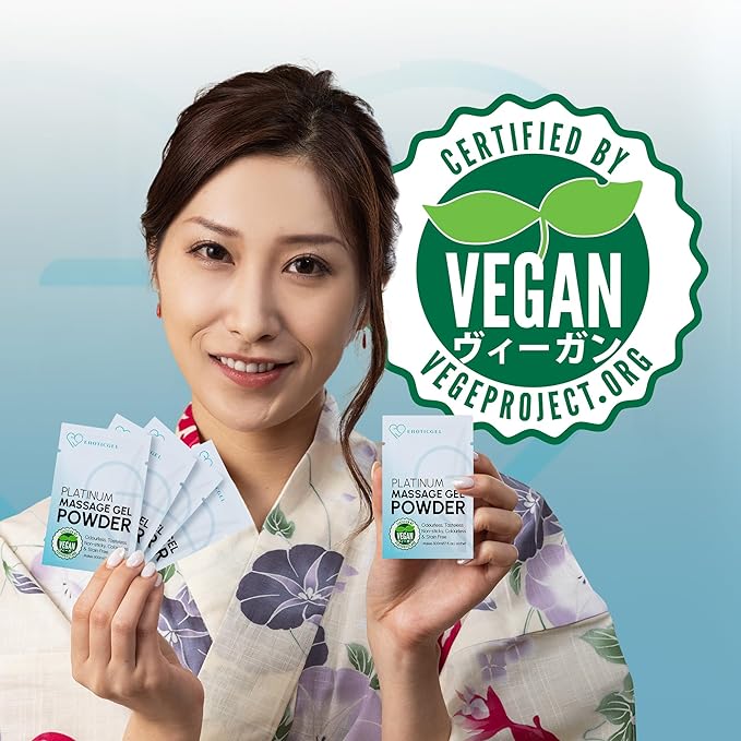 Premium Massage Gel Powder (Pack of 10) | 5g Travel Sachet Makes 500ml/ 16.9 fl oz | Made in Japan | Paraben & Glycerine Free