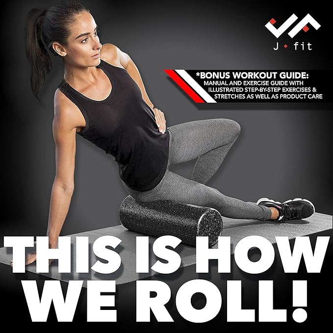 JFIT High Density Foam Roller, Speckled Orange, 18-Inch