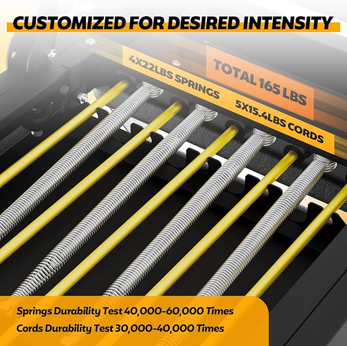 Foldable Pilates Reformer Machine, Portable Pilates Reformer Equpment with Latex Tubes & Springs for Home Workout, Easy Storage and Movement, Maximum Load 400 LBS