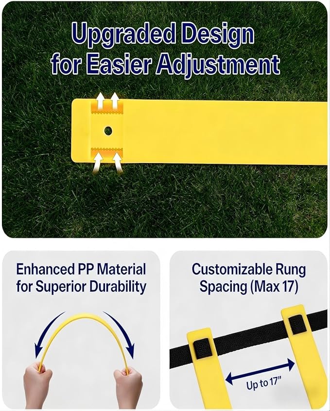 6 Packs Agility Ladder Speed Training Set - 36 Detachable Rungs (20 Inches Each) with 24 Ground Stakes, Portable Exercise Ladders for Soccer Football Footwork Training w/Carry Bag