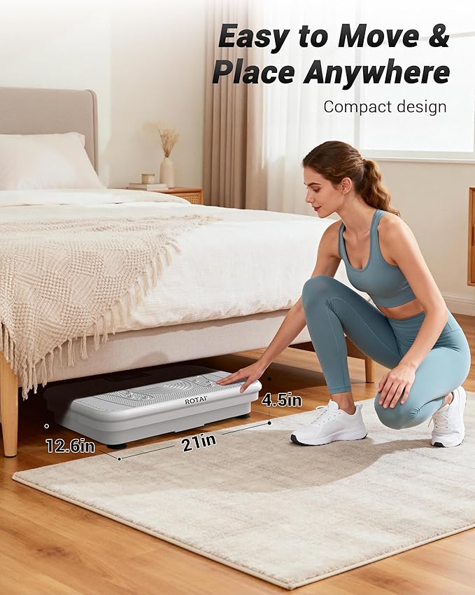 Vibration Plate for Lymphatic Drainage & Full Body Workout - Home Exercise Machine for Weight Loss and Muscle Toning for Men & Women, 400 lbs Capacity Fitness Platform