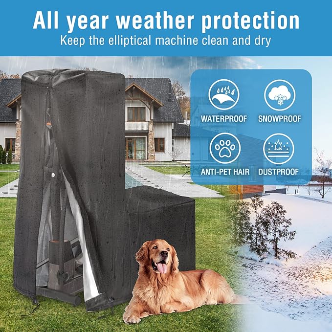 Kingling Elliptical Exercise Machine Cover - Waterproof & Dustproof Protective Cover for Home Use