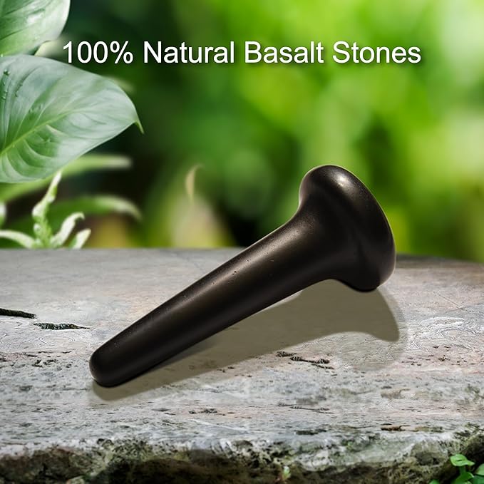 Master Massage TitanGrip Basalt Nail Shape Hot Stone – Therapeutic Tool for Deep Tissue, Trigger Point, and Acupressure Massage for Relaxation and Reflexology (1 Piece)