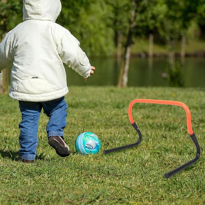 STOBAZA Wear-Resistant Adjustable Agility Hurdles Plastic Training Equipment for Soccer Football Baseball Athletes with Stable Base for Speed and Footwork Drills