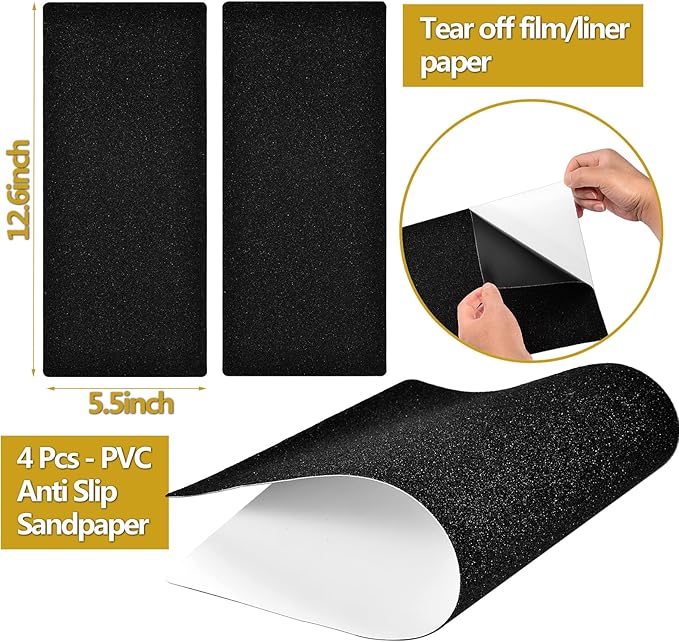 Non-Slip Sandpaper Board Fit Slant Board for Calf-Stretching, Wooden Incline Wedge Stretcher, Balance Block Replacement