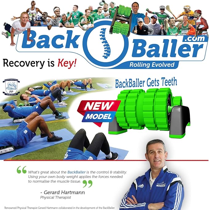 BackBaller Foam Roller (Ridged) - Muscle Roller for Deep Pain Relief. Ideal for Runner Cyclist Footballer Athlete