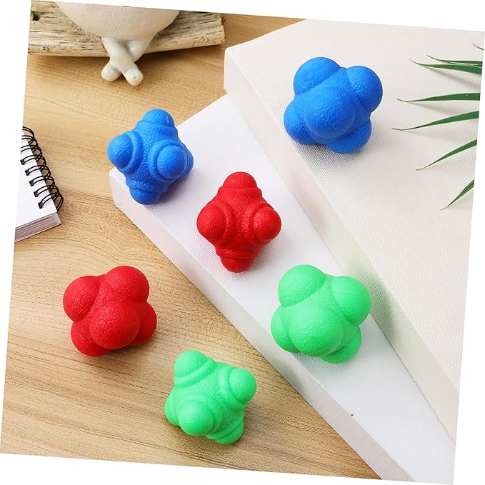 BESPORTBLE Agility Training Balls 6 Pcs Reaction Balls Unique Hexagonal Shape for Hand Eye Coordination Speed Training Equipment