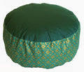 Meditation Cushion Zafu Pillow - Buckwheat and Kapok Fill - Indochine Diamond Turquoise