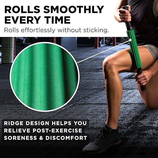 THERABAND Roller Massager +, Muscle Roller Stick for Self-Myofascial Release, Deep Tissue Massage Rolling Pin, Trigger Point Release, Muscle Soreness, Best Gifts for Runners, Athletes, Crossfit