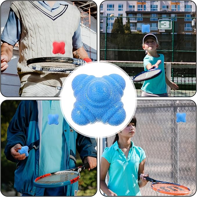 6pcs Hexagonal Reaction Balls Agility Trainer TPR Fitness Balls for Hand Eye Coordination Speed Reflex Training Baseball Accessories