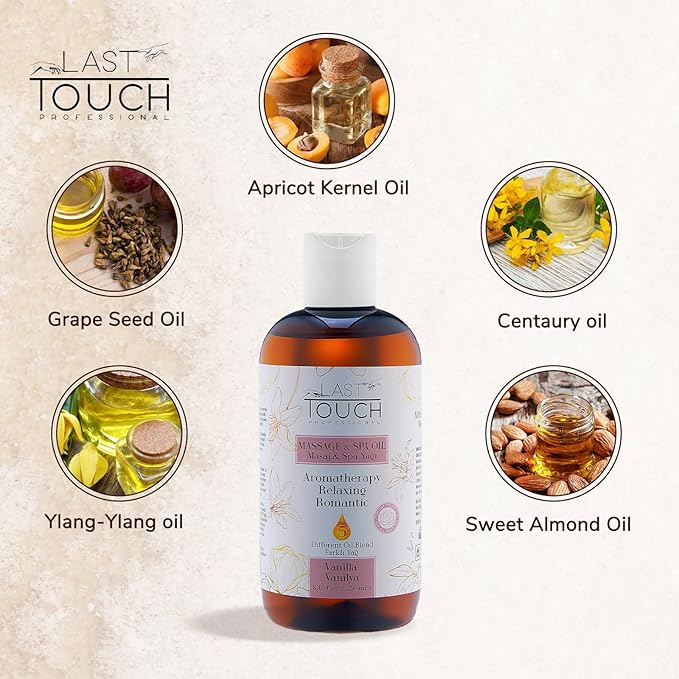 Vanilla Sensual Massage Oil for Couples Sexual - Massage Oils for Date Night - Massage Oil for Massage Therapy - Aromatherapy Oil for Intimate Moments - Aphrodisiac Oil - 8.45 Fl Oz